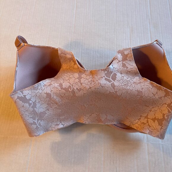 Soma Vanishing Back Full Coverage Underwire Beige Gold Lace Smooth Bra … - Picture 3 of 6